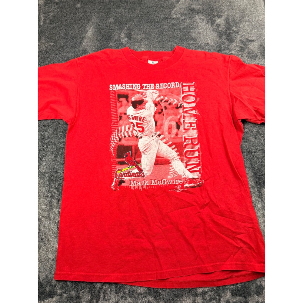 Vintage Mark McGwire St Louis Cardinals 62 Home‎ Run T-Shirt Red XL 1998 MLB